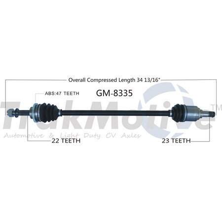 Surtrack Axle Cv Axle Shaft, Gm-8335 GM-8335